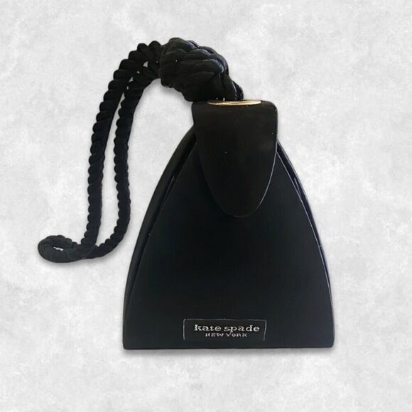 Kate Spade Wristlet Evening Bag Pyramid Shape Magnetic Snap Closure Black W OS - Picture 1 of 7